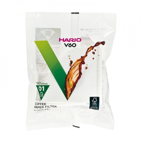 Hario filtry papierowe V60-01, 100 szt.