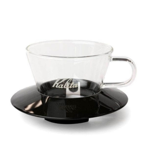zaparacz do kawy Kalita - szklany dripper Wave 155 - czarny