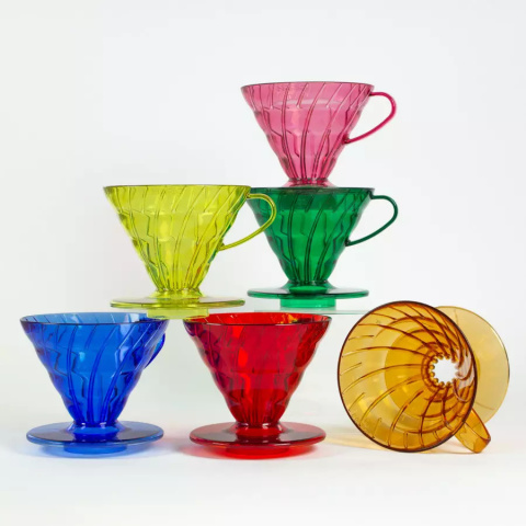 Dripper Hario V60-02 - plastic + filtry 40 szt. -miks kolorów